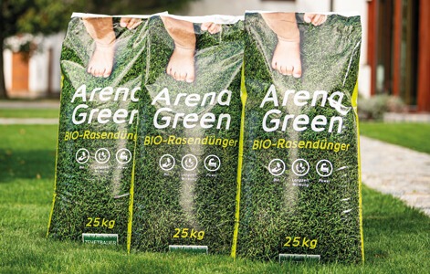 3 x im Jahr düngen mit Arena Green BIO-Rasendünger